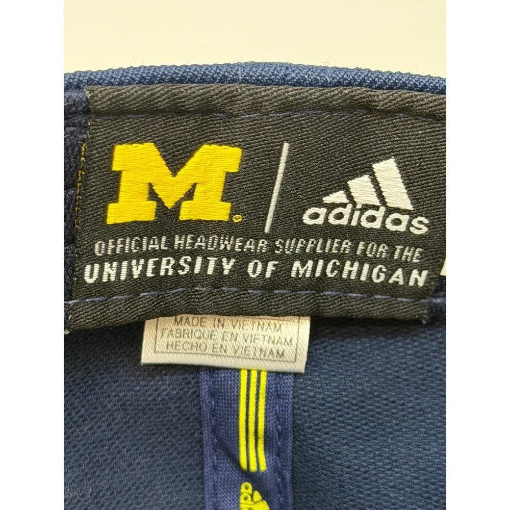 Adidas Michigan Wolverines Hat Navy Blue American Flag‎ M Logo Climalite L/XL